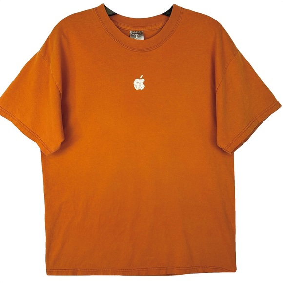 Rare Vintage Y2K Hanes Beefy-T Apple Center Logo T-Shirt - Picture 2 of 8